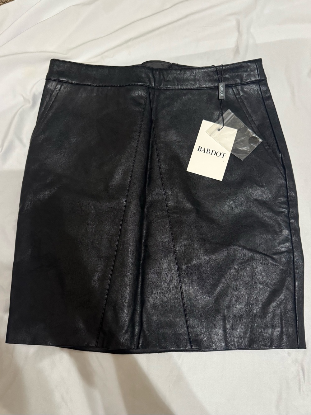 Bardot Black Leather Panel Skirt